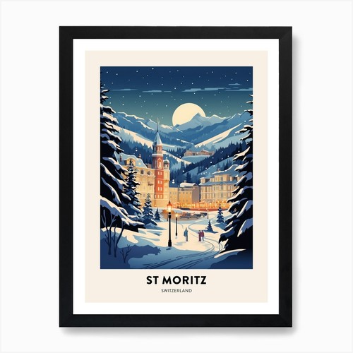 Winter night travel poster st - night,